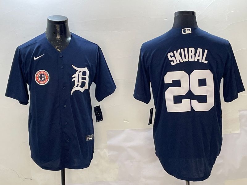 Men Detroit Tigers #29 Skubal Drak Blue Game 2025 Nike MLB Jersey style 4->detroit tigers->MLB Jersey